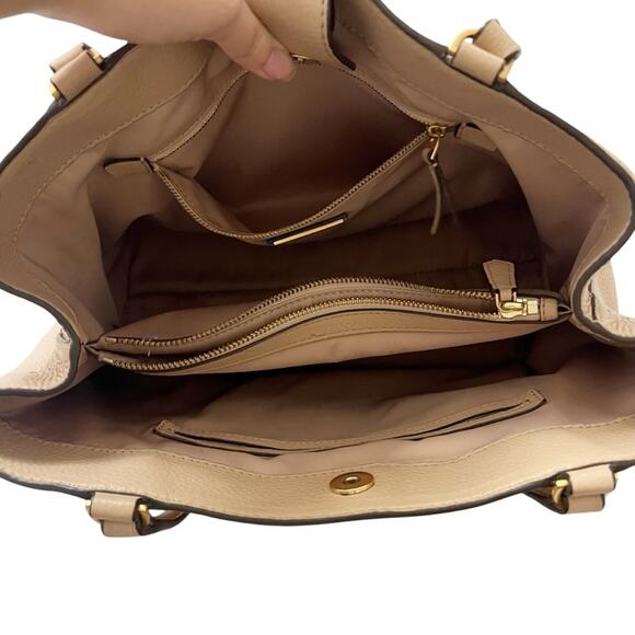 Tory Burch McGraw Devon Sand Nude Leather Purse - Picture 3 of 10